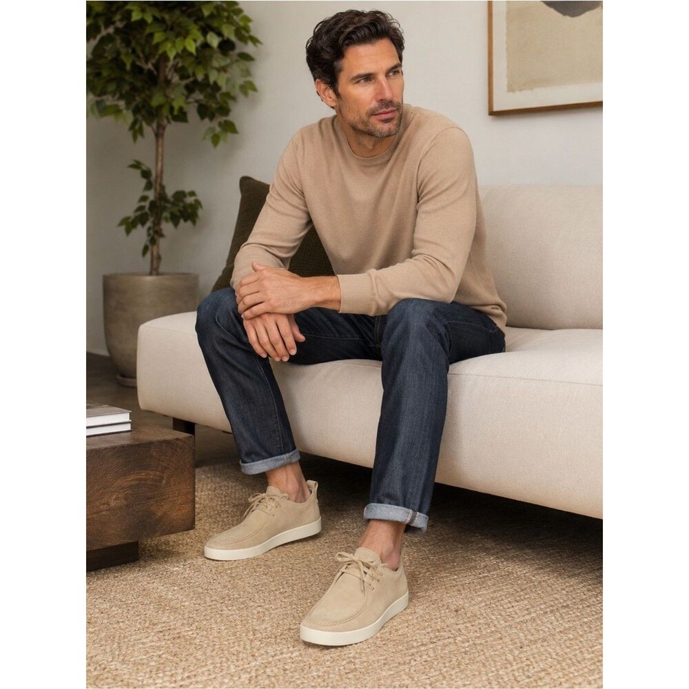 NEW! Everlane Men’s Suede Shoes Desert Pebble Beige Lace-Up NIB Size 7.5